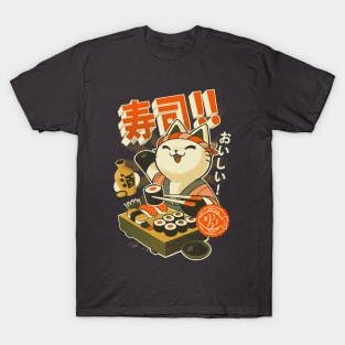 Sushi Chef - Cute Kitchen Kitty - Japanese Restaurant T-Shirt